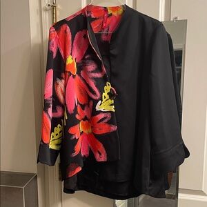 Floral Black Blazer with beautiful movement